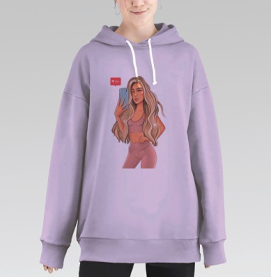 Селфитайм, Hoodie Long Oversize Fiolet