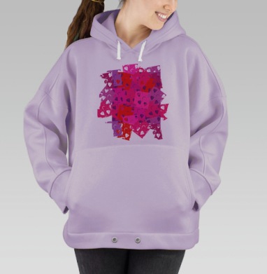 Сердца в квадратах, Hoodie Oversize Fiolet