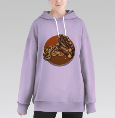 Сетчатый питон, Hoodie Long Oversize Fiolet