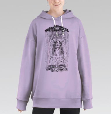 Шаманка и дождь, Hoodie Long Oversize Fiolet
