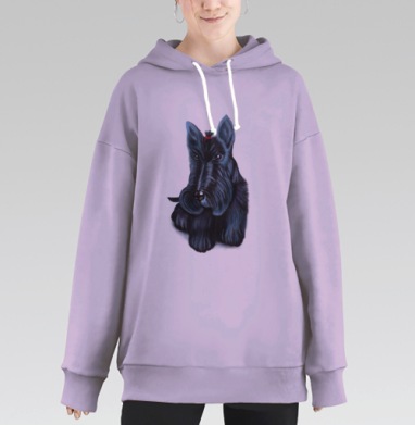 Шотландский терьер, Hoodie Long Oversize Fiolet