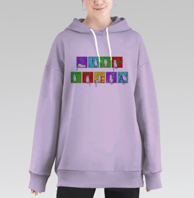 Сила света буквы, Hoodie Long Oversize Fiolet