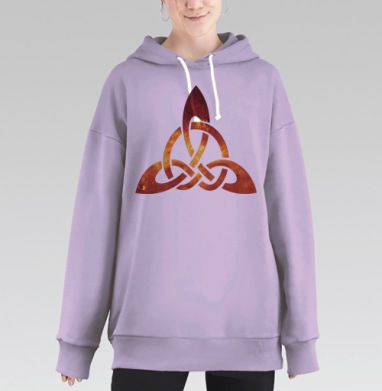 Скандинавский Символ Трикветр, Hoodie Long Oversize Fiolet