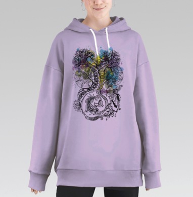 Сказки леса, Hoodie Long Oversize Fiolet