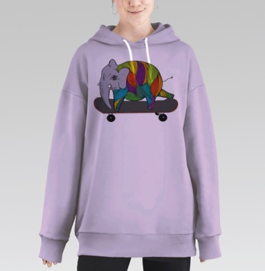 Слоно скейт, Hoodie Long Oversize Fiolet