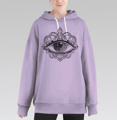 Смотрю за тобой, Hoodie Long Oversize Fiolet