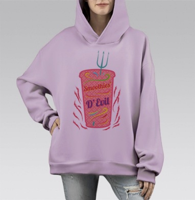 Смузи Дэвиль, Hoodie Mono Fiolet, оверсайз, утепленная