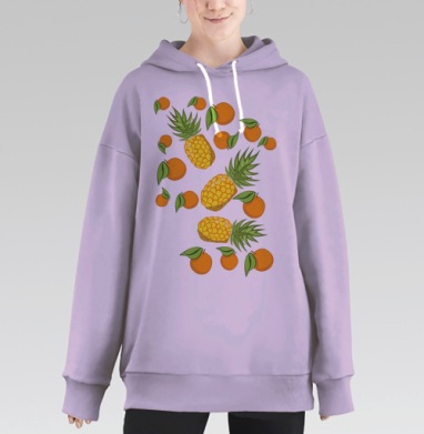 Сочный ананас, Hoodie Long Oversize Fiolet