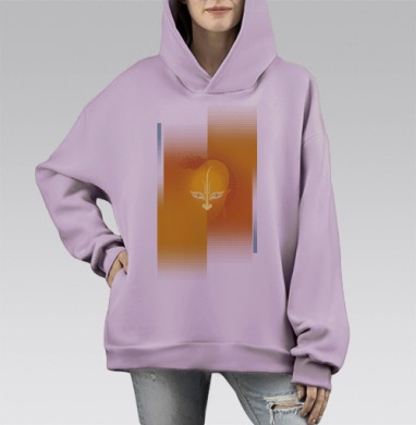 Солнечный Шива, Hoodie Mono Fiolet, оверсайз, утепленная