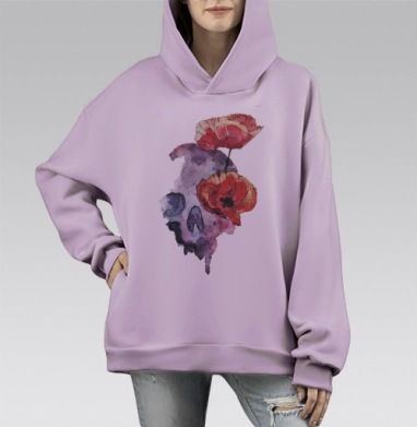 Сон Элли, Hoodie Mono Fiolet, оверсайз, утепленная