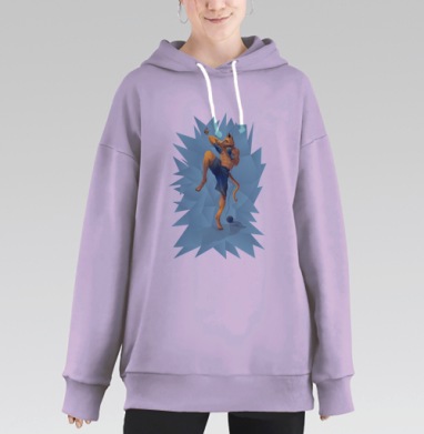 Спортивный кот, Hoodie Long Oversize Fiolet