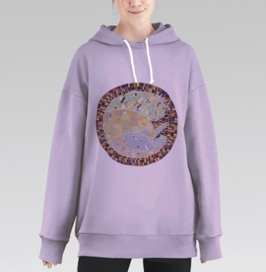 Спящая кошка, Hoodie Long Oversize Fiolet