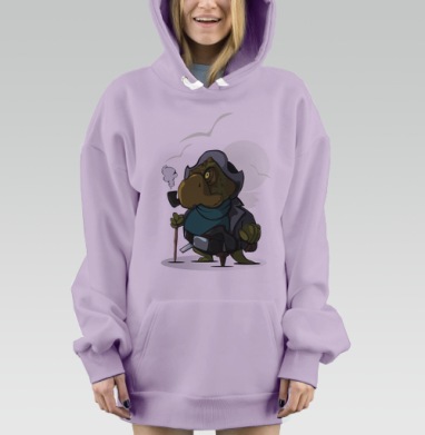 Старый морской  пират, Hoodie Mjhigh Dig Mel, Fiolet, утепленная