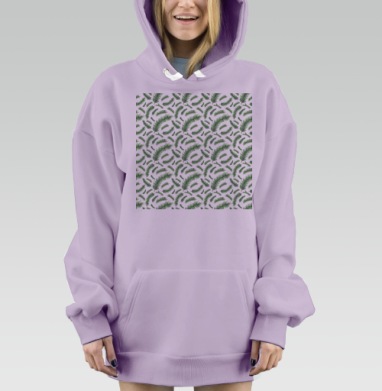 Свежие Зелёные Хвоинки Ветки На, Hoodie Mjhigh Dig Mel, Fiolet, утепленная