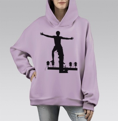 Свобода, Hoodie Mono Fiolet, оверсайз, утепленная