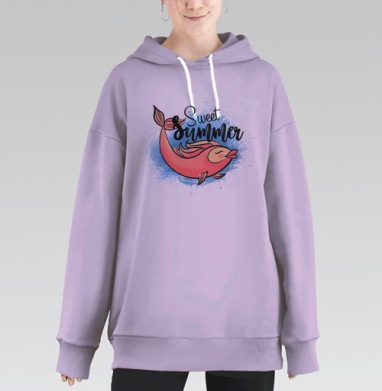 SweetSummer / СладкоеЛето, Hoodie Long Oversize Fiolet