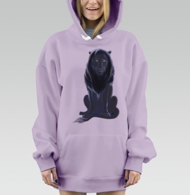 Темный Лев Сила Загадочность, Hoodie Mjhigh Dig Mel, Fiolet, утепленная