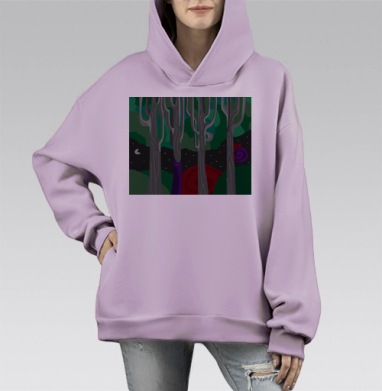 Улитколес, Hoodie Mono Fiolet, оверсайз, утепленная