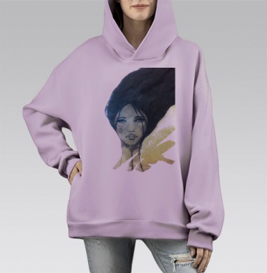 Ундина, Hoodie Mono Fiolet, оверсайз, утепленная