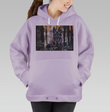 Верный надежный старый друг в лесу, Hoodie Oversize Fiolet