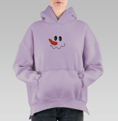Веселые лица снеговиков радость и забавы зимних праздников, Hoodie Oversize Fiolet, утепленная