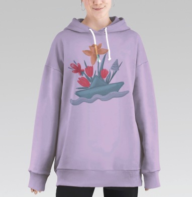 Весенний корабль, Hoodie Long Oversize Fiolet