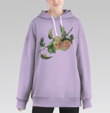 Ветка с яблоками, Hoodie Long Oversize Fiolet