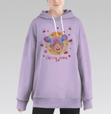 Вишневый взрыв, Hoodie Long Oversize Fiolet