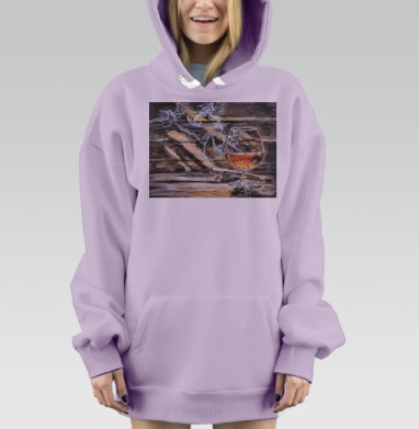 Виски сигары дым вечер вестерн, Hoodie Mjhigh Dig Mel, Fiolet, утепленная