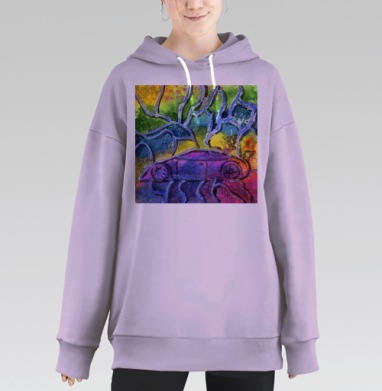 Витраж-тачка, Hoodie Long Oversize Fiolet