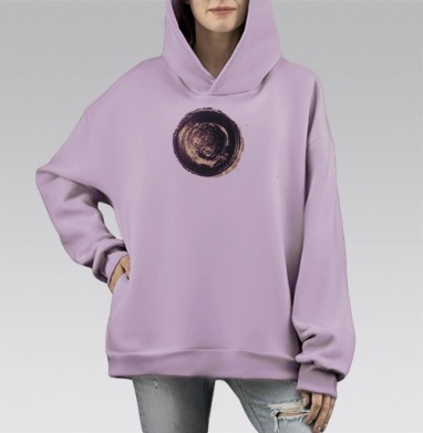 Включение, Hoodie Mono Fiolet, оверсайз, утепленная