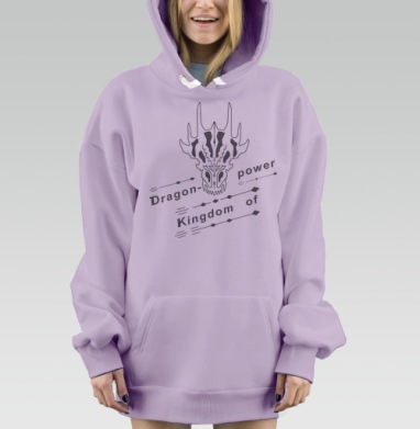 Власть Дракона Королевство Молодежный Принт, Hoodie Mjhigh Dig Mel, Fiolet, утепленная