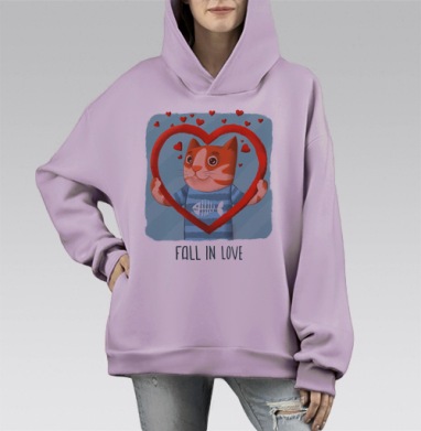 Влюбляйся, Hoodie Mono Fiolet, оверсайз, утепленная