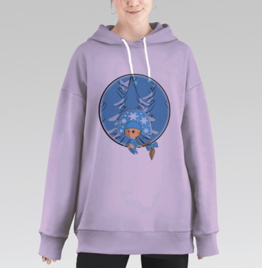 Внучка-снегурочка, Hoodie Long Oversize Fiolet