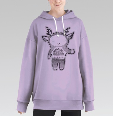 Волшебный олененок, Hoodie Long Oversize Fiolet