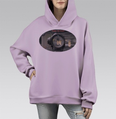 Время играть, Hoodie Mono Fiolet, оверсайз, утепленная