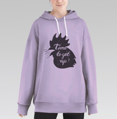 Время вставать, Hoodie Long Oversize Fiolet