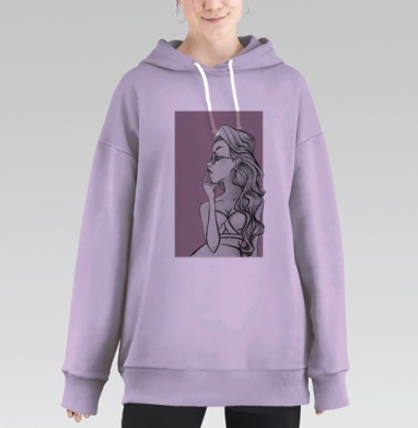 Woman / Женщина, Hoodie Long Oversize Fiolet