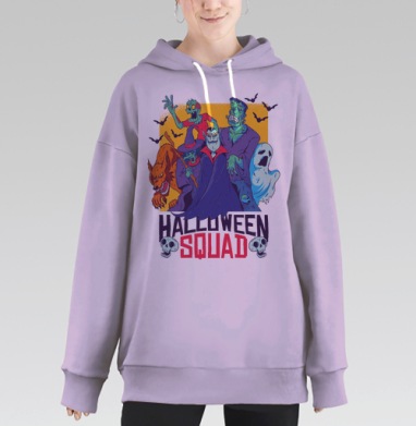Хэллоуинская команда ужасных монстров веселья, Hoodie Long Oversize Fiolet