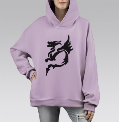 Хранитель огня, Hoodie Mono Fiolet, оверсайз, утепленная
