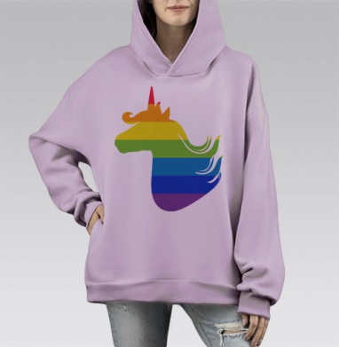 Я существую, Hoodie Mono Fiolet, оверсайз, утепленная