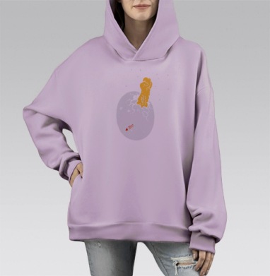 Яичко, Hoodie Mono Fiolet, оверсайз, утепленная