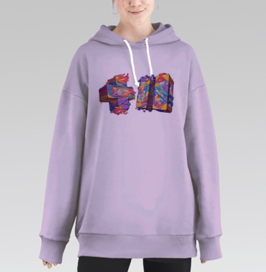 Yal в цвете, Hoodie Long Oversize Fiolet