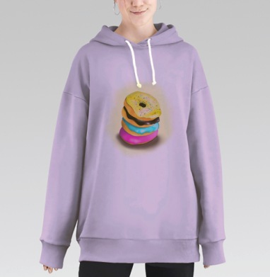 Яркие пончики, Hoodie Long Oversize Fiolet