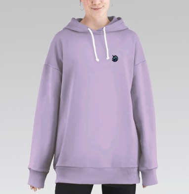 Yoo на груди, Hoodie Long Oversize Fiolet