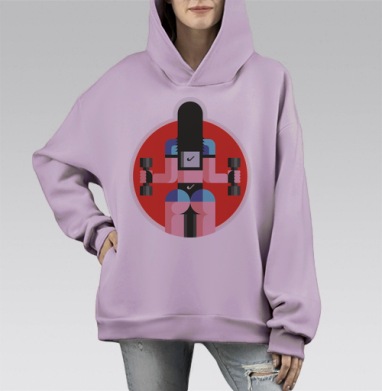 З.О.Ж., Hoodie Mono Fiolet, оверсайз, утепленная
