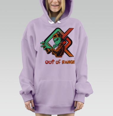 Зеленый инопланетянин с баллончиком бунт и свобода, Hoodie Mjhigh Dig Mel, Fiolet, утепленная