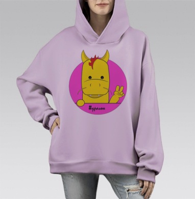 Золотой драгон, Hoodie Mono Fiolet, оверсайз, утепленная