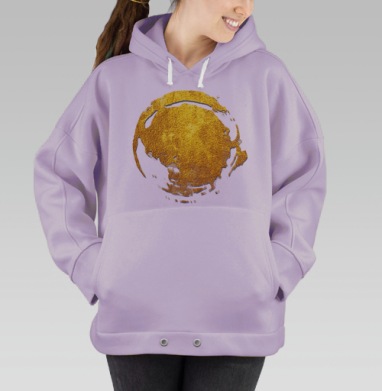 Золотой круг на темно синем фоне золотой круг на темно синем фоне, Hoodie Oversize Fiolet