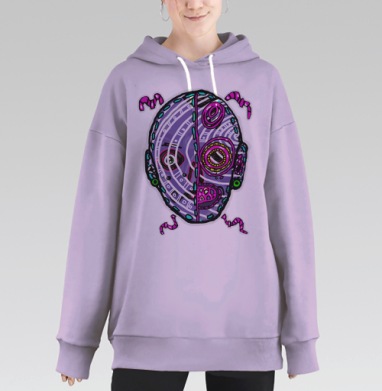 Зомби фейс, Hoodie Long Oversize Fiolet